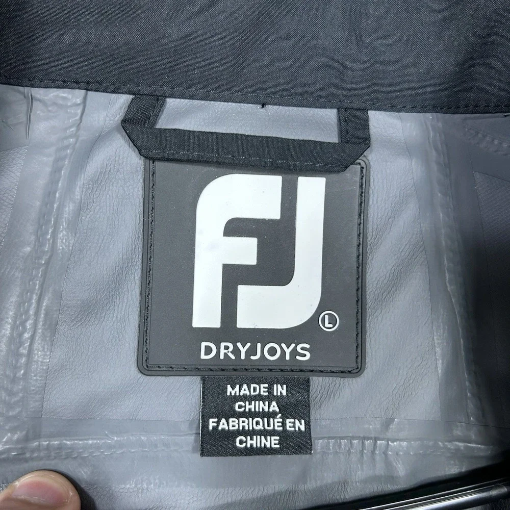 FootJoy DryJoys Jacket Mens Large Black HydroLite Short Sleeve Rain Pullover